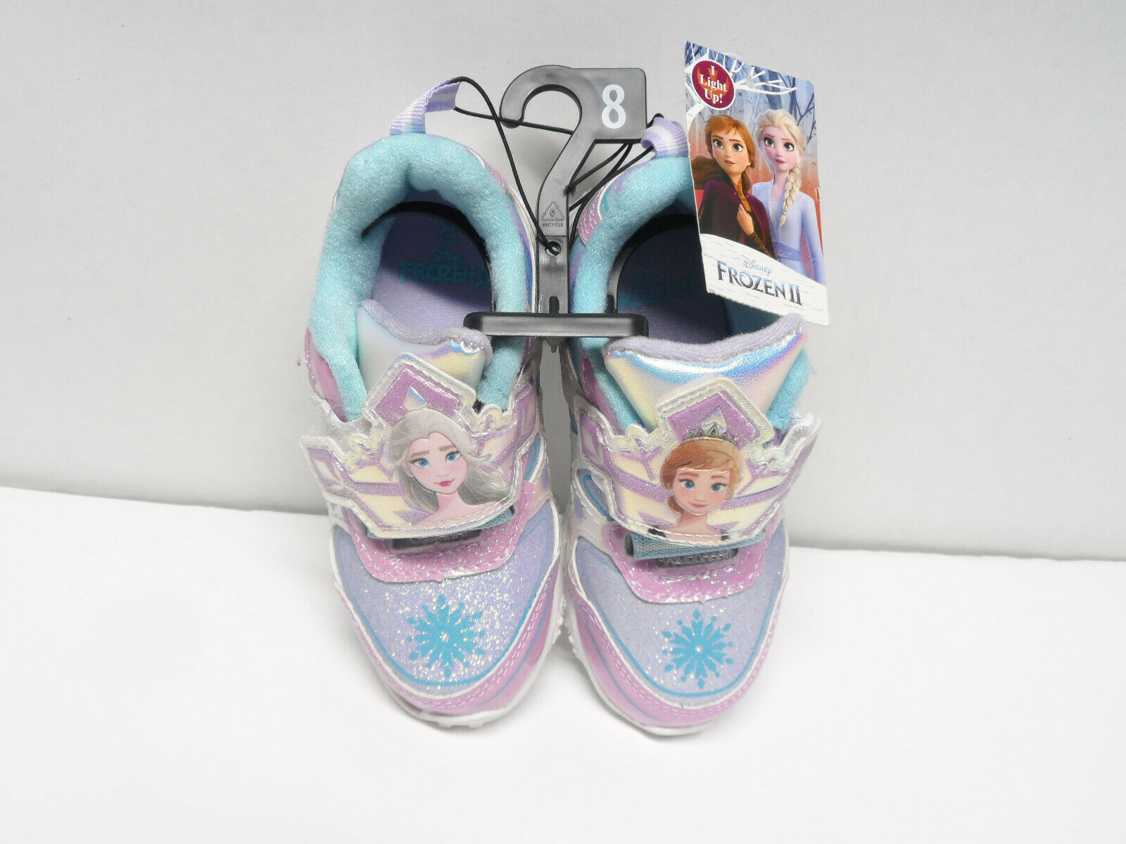 Disney Frozen Toddler Girl Anna & Elsa Shimmer Light-Up Athletic Sneaker(SIZE8)
