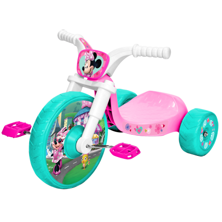 Disney Jr Minnie Mouse 10 Inch Fly Wheels Junior Trike in Pink and Green with Sounds