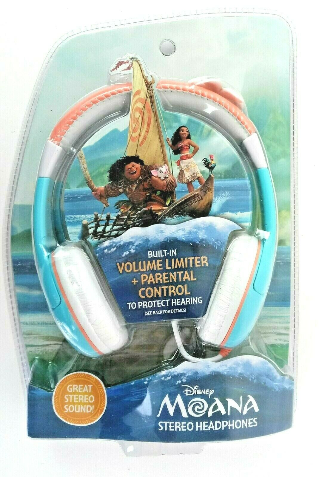 Disney Moana Headphones For Kids w/ Volume Control 'New'