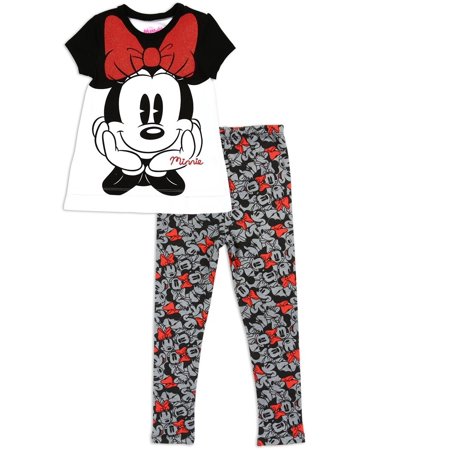 Disney Toddler Girls' Minnie Mouse Big Face Top and Leggings Set