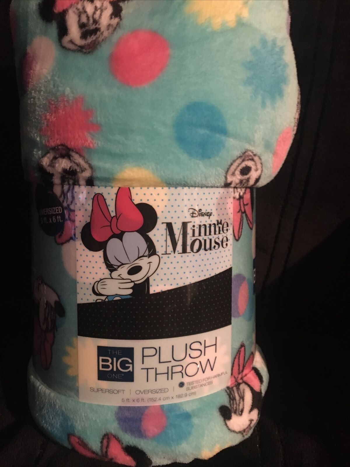 Disney's Minnie Mouse The Big One Oversized Supersoft Printed Plush Throw 5x6