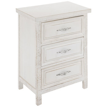 Distressed White Wood Cabinet