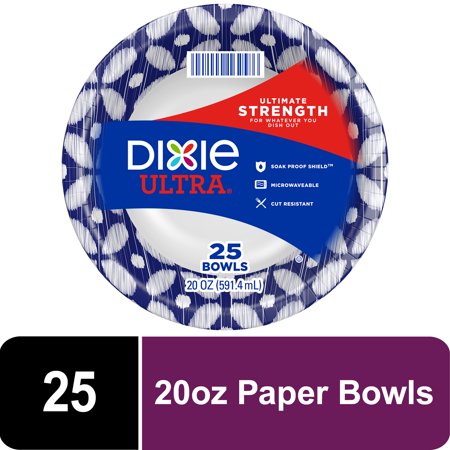 Dixie Ultra Disposable Paper Bowls, 20 oz, 25 count