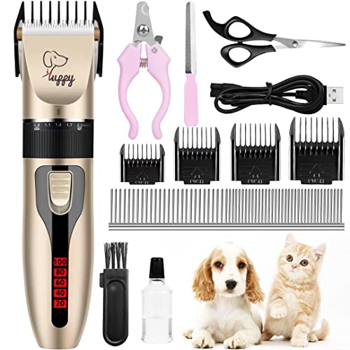 Dog Shaver Clippers Low Noise Rechargeable Cordless Electric Quiet Hair Clippers Set for Dogs Cats Pets On Sale At Amazon.com