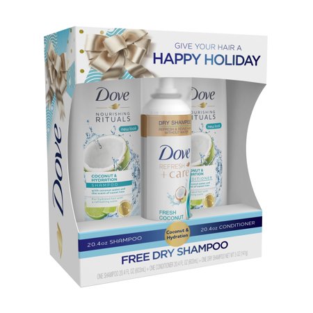 Dove 3-Pc Coconut & Hydration Gift Set (Shampoo, Conditioner, Dry Shampoo), 45.8 Oz ($14.75 Value)