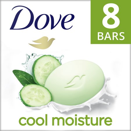 Dove Beauty Bar Cucumber & Green Tea More Moisturizing Than Bar Soap, 3.75 oz, 8 Bars