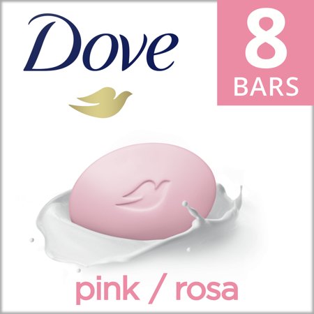 Dove Beauty Bar Gentle Skin Cleanser Pink More Moisturizing Than Bar Soap Moisturizing for Gentle Soft Skin Care 3.75 oz, 8 Bars