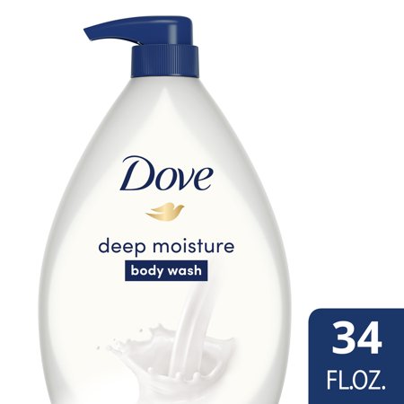 Dove Body Wash with Pump Deep Moisture Cleanser That Effectively Washes Away Bacteria While Nourishing Your Skin with Skin Natural Nourishers for Instantly Soft Skin and Lasting Nourishment 34 oz
