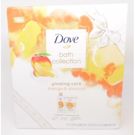 Dove Collection Glowing Care Bubble Bath & Foaming Bath Salts Set Mango & Almond