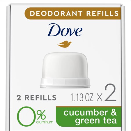 Dove Deodorant Refills Refill Kit Cucumber & Green Tea, 1.13 oz, 2 Count