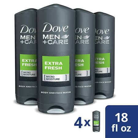 Dove Men+Care Body Wash Extra Fresh Effectively Washes Away Bacteria While Nourishing Your Skin for Men's Skin Care 18 oz, 2 Count - WALMART