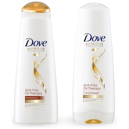 Dove Nutritive Solutions Shampoo and Conditioner Anti-Frizz Oil Therapy 12 oz, 2 count