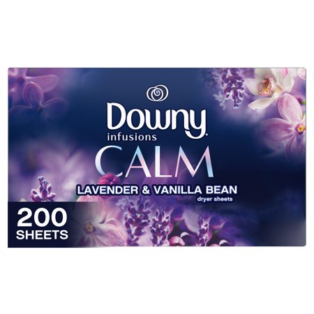 Downy Infusions Dryer Sheets, Calm, Lavender & Vanilla Bean, 200 Ct