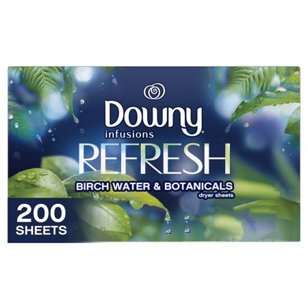 Downy Infusions Dryer Sheets, Refresh Birch Water & Botanicals 200 Ct