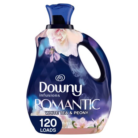 Downy Infusions Romantic, White Tea and Peony, 120 Loads Liquid Fabric Softener, 81 fl oz