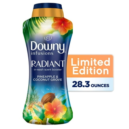 Downy Infusions Radiant In-Wash Scent Booster Beads, Pineapple & Coconut Grove, 28.3 oz