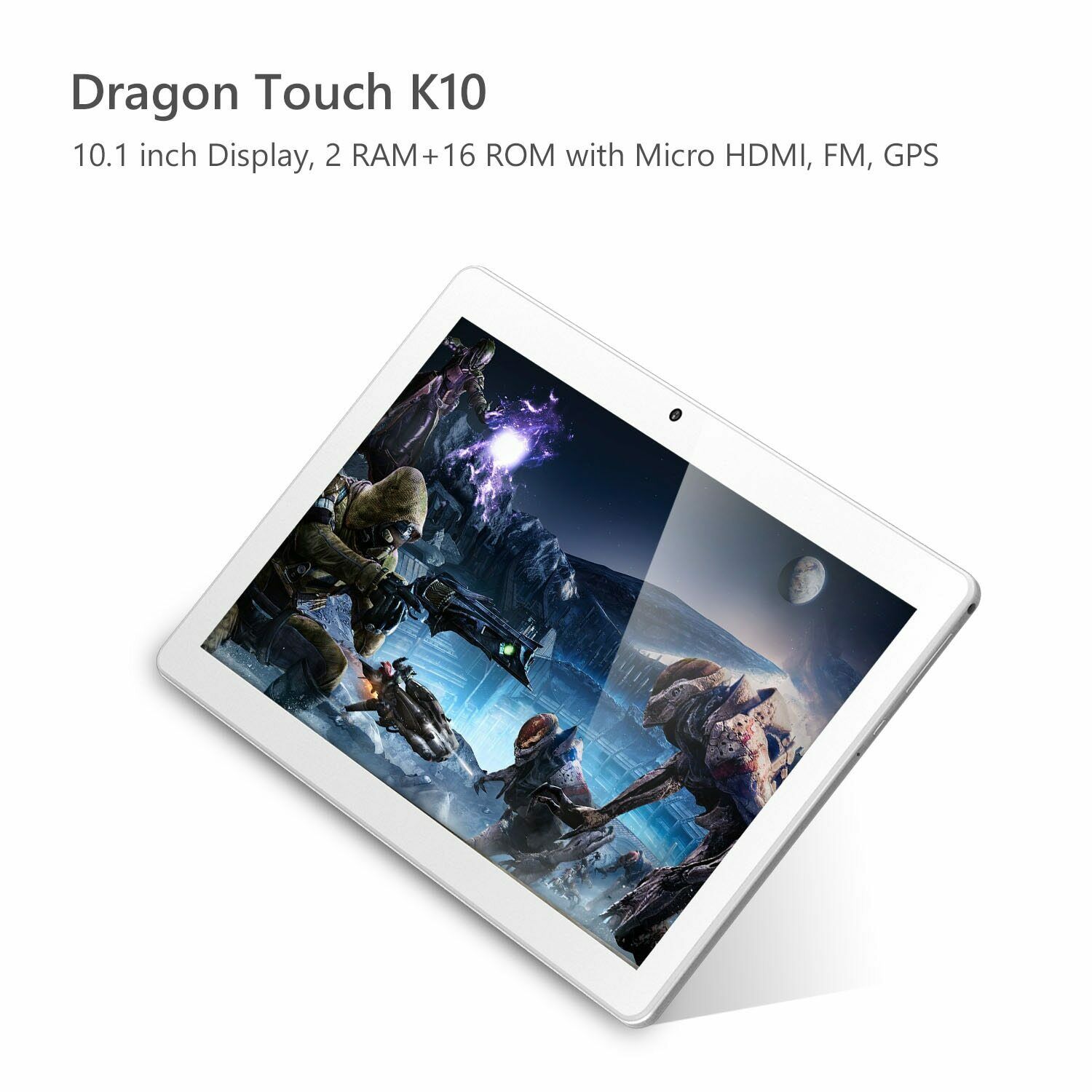 Dragon Touch K10 10.1" Quad Core Android Tablet 16GB WiFi HDMI GPS | Refurbished