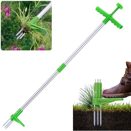 DRASHOME Standing Grass Root Remover Garden Lawn Grass Puller Plant Root Extractor Gardening Tool