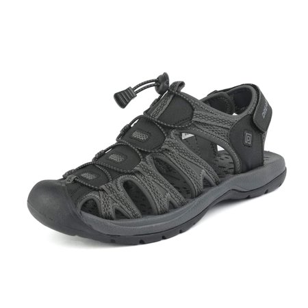 DREAM PAIRS Men Fisherman Sandals Casual Hiking Sandals Comfort Outdoor Sport Shoes Summer 160912-M-NEW BLACK/DARK/GREY Size 13