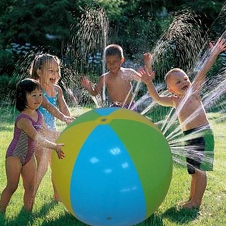 DreamHouse Kids Beach Ball Sprinkler Summer Rainbow Inflatable Water Spray Balloon Ball Splash Play Toys Outdoor Activities Lawn Yard