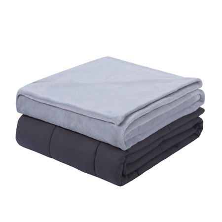 DreamLab 15lb Weighted Blanket with Washable Cover, Grey