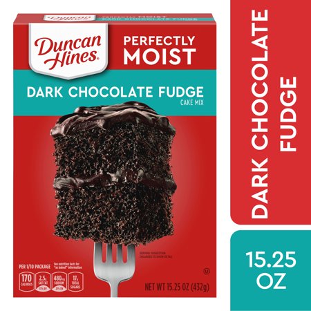 Duncan Hines Classic Dark Chocolate Fudge Cake Mix, 15.25 Oz Box