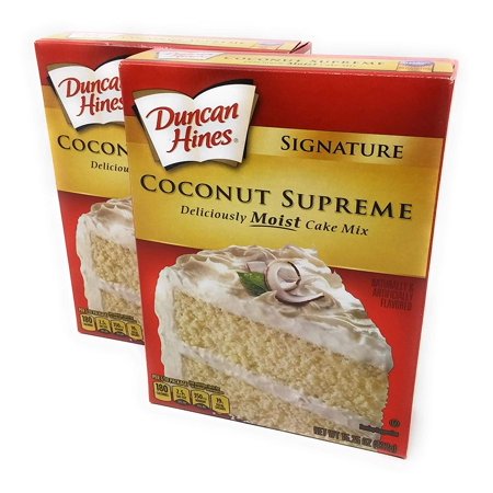 Duncan Hines Deliciously Moist Coconut Supreme Cake Mix, 16.5 Oz. Box (2 Pack)