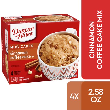 Duncan Hines Mug Cakes Cinnamon Coffee Cake Mix, 4 Pouches 10.3 OZ Box