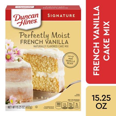 Duncan Hines Signature Perfectly Moist French Vanilla Cake Mix, 15.25 Oz