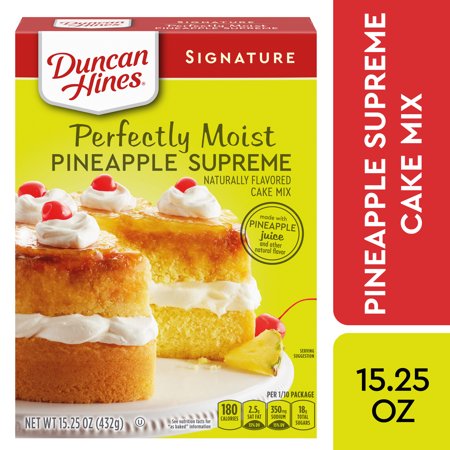 Duncan Hines Signature Perfectly Moist Pineapple Supreme Naturally Flavored Cake Mix, 15.25 OZ