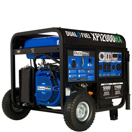 Duromax-XP12000HX DuroMax Generator Dual Fuel Gas Propane Portable with CO Alert 12,000 Watt