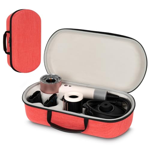 Dyson Supersonic Nural Hair Dryer Today Only! Xingfudao Hard Carrying Case Compatible With Dyson Supersonic Nural Hd16 Hair Dryer ,Replacement Travel Storage Bag For Hair Dryer Dyson Supersonic Hd08 &Amp; Hd15(Red)