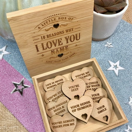 Easter Decorations,Personalized 10 Reasons Why I Love You Box & Hearts Personalised Valentine Birthday,Desk Decorations,Table Decor