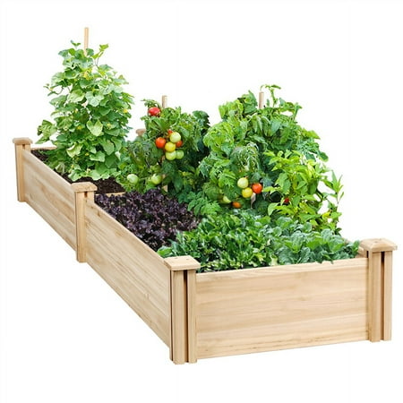 Easyfashion 34" x 18.1" x 30" Beige Wood Composite Raised Garden Kit AT WALMART