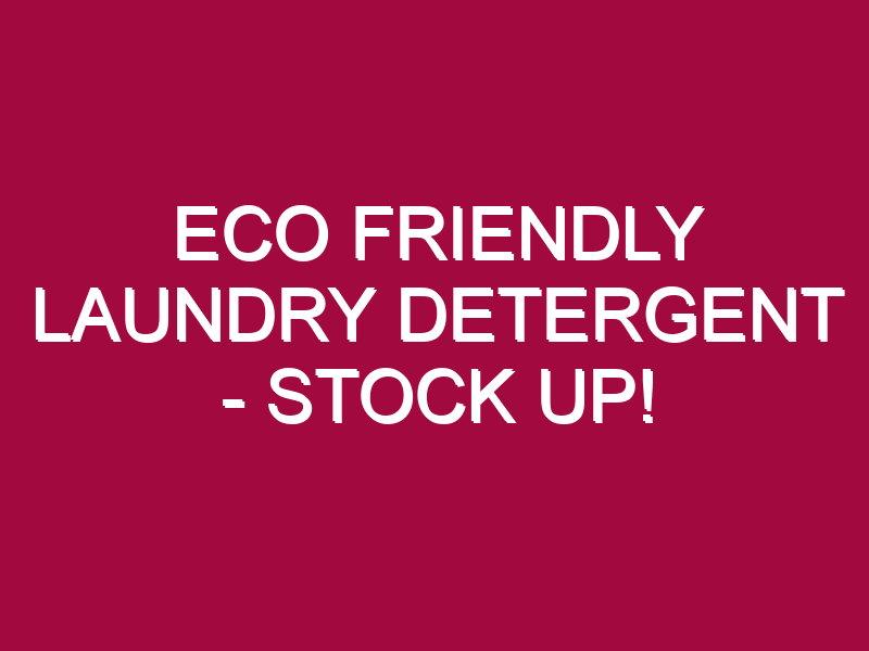 ECO FRIENDLY LAUNDRY DETERGENT – STOCK UP!