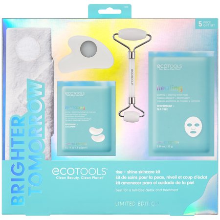 EcoTools Limited Edition Rise and Shine Skincare Kit, 5 Piece Gift Set