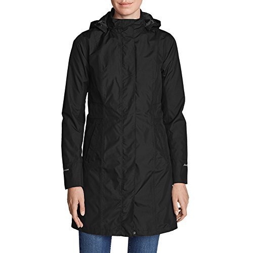 Eddie Bauer Women's Girl On The Go Insulated Trench Coat, Black, Large