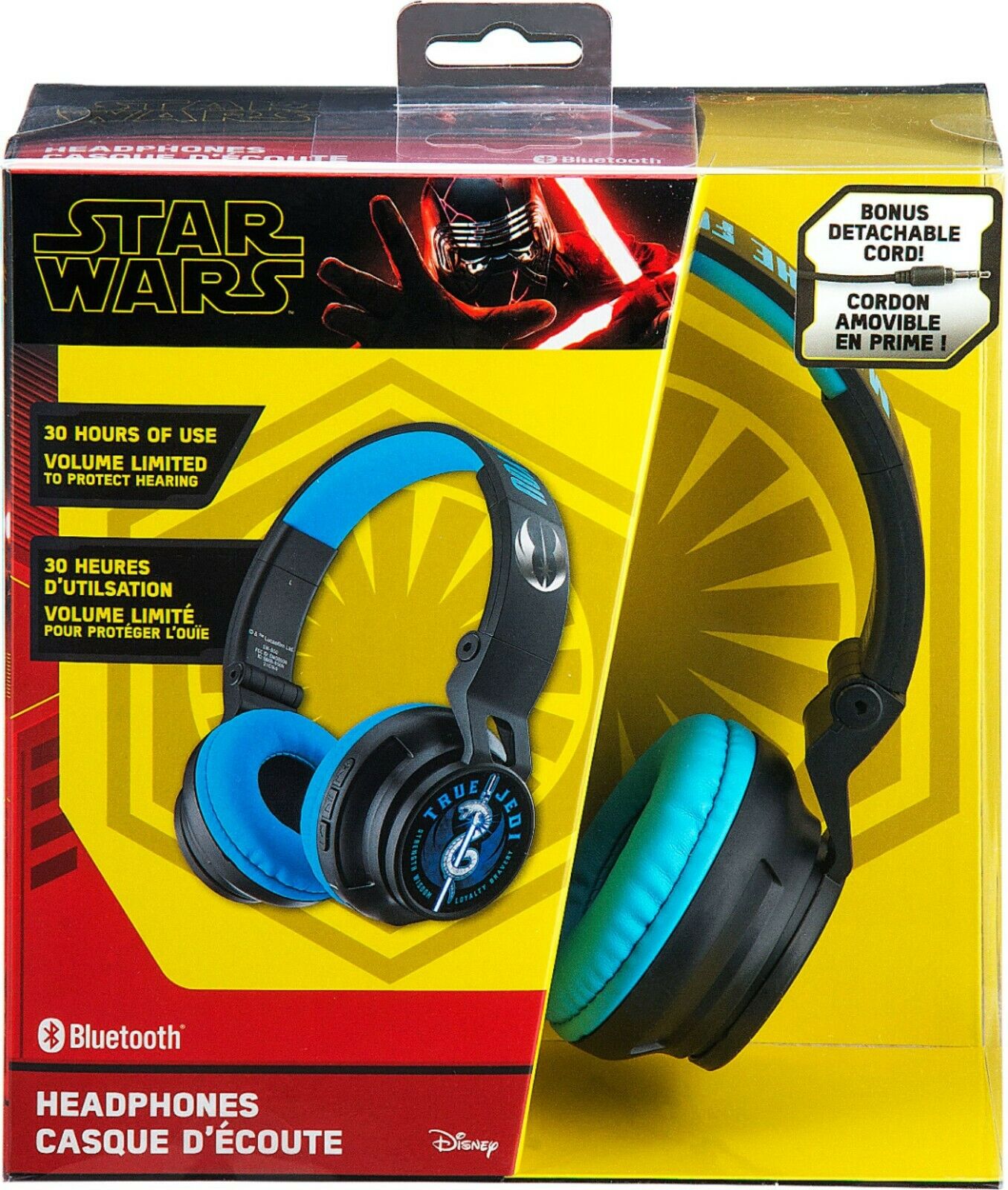 eKids Disney Star Wars True Jedi Wireless Bluetooth 30 Hours Headphones w/Mic