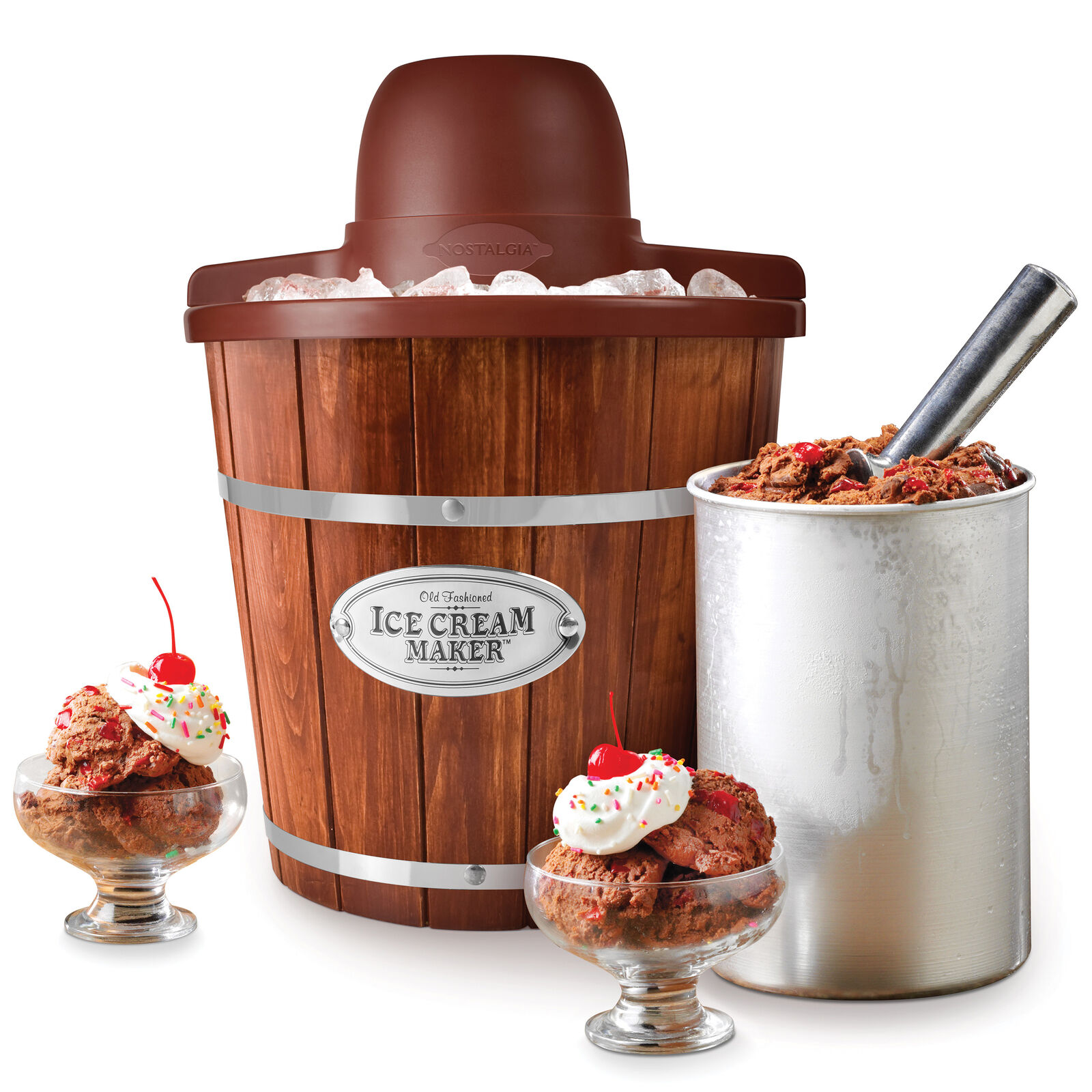 Electric Ice Cream Maker Machine Yogurt Frozen Sorbet 4-Quart Commercial Bucket