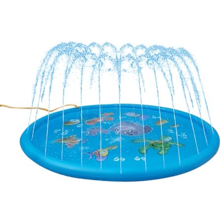 Elif Splash Pad 68" Inflatable Sprinkler, Water Play Pool Mat for Kids Toddlers, Blue