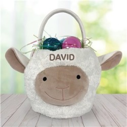 Embroidered Lamb Personalized Easter Basket by Gifts For You Now