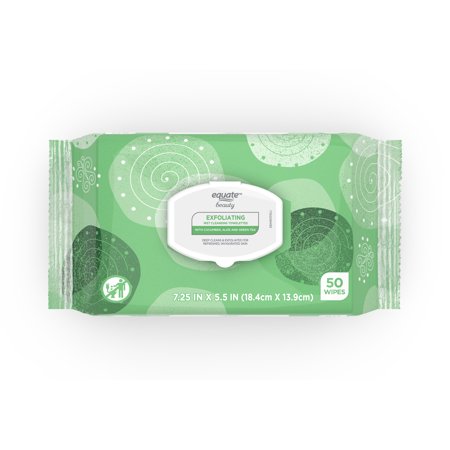 Equate Beauty Exfoliating Cleansing Towelettes, 50 Count