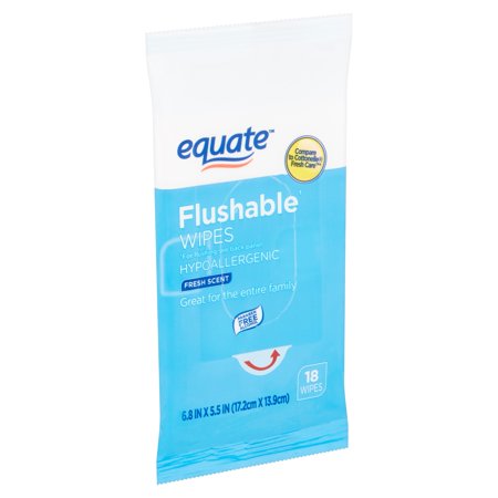 Equate Fresh Scent Flushable Wipes, 18 count