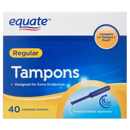 Equate Regular Absorbency Unscented Tampons with Plastic Applicators, 40 Ct