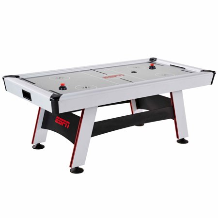 ESPN 84" Glacier Arcade Air Hockey Game Table, Inlaid Electronic Scorer, White/Red
