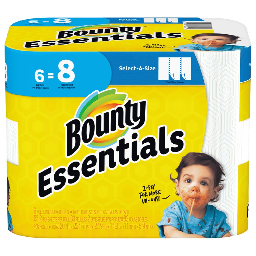 Essentials Select-A-Size Paper Towels Big Rolls83.0ea x 6 pack on Sale At Walgreens