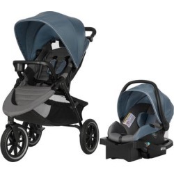 Evenflo Folio3 Stroll & Jog Travel System w/ LiteMax 35 Infant Car Seat, Skyline - Multi