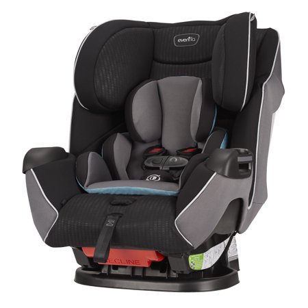 Evenflo Platinum Symphony LX All-in-One Booster Car Seat, Solid Print Black