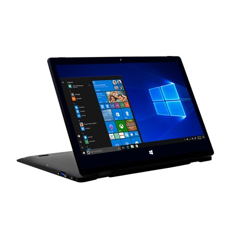 EVOO 11.6" Convertible Touchscreen Laptop - Elite Series, Windows 10 S, Windows Hello (Fingerprint Scanner), Windows Ink, (Smart Stylus Included), Cortana, Micro HDMI, Black