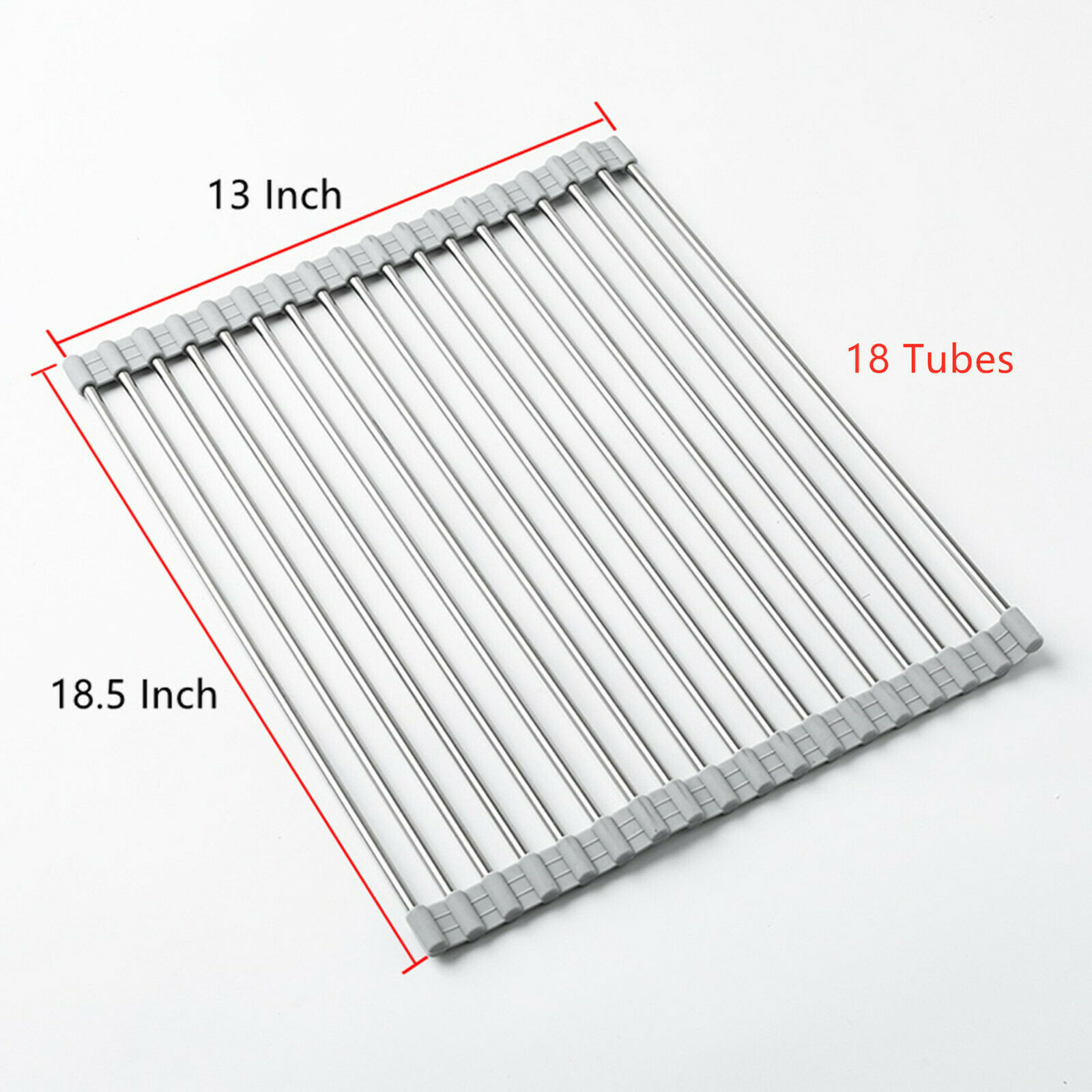 Extra Large Over the Sink Roll Up Dish Drying Dryer Rack Drainer Stainless Steel
